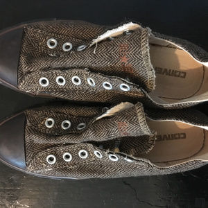 Tweed Converse no-lace slip-ons, size 38 EUC